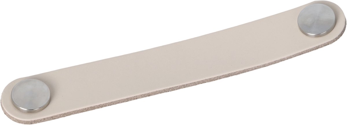 Meubelgreep leer Elena mat wit 168mm RVS