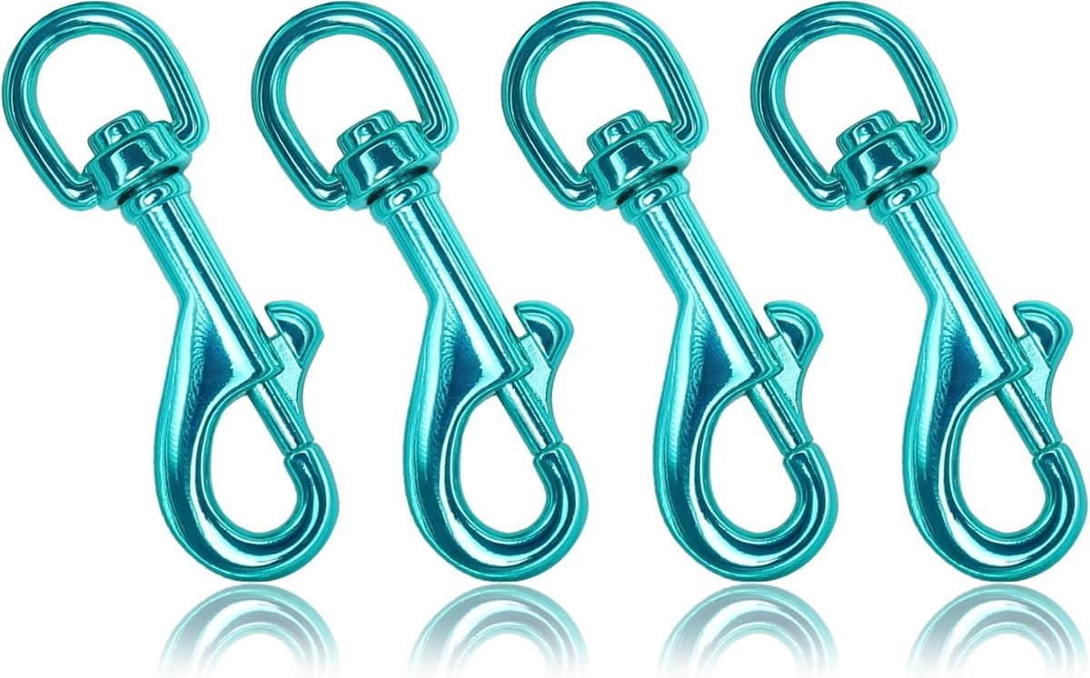 Karabijnhaak met draaischarnier in set, boutkarabijnhaak voor hondenhalsband, stalen karabijnhaak, voor Paracord 550 hondenriem, klikkarabijnhaak, draaikop, zinklegering, metalen design
