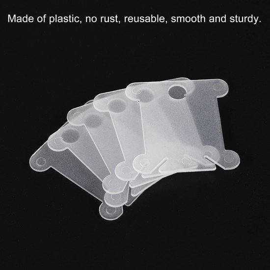 Plastic floss klossen, 300 stuks draadkaarten, gekruist katoen voor knutselen, doe-het-zelf naaien, opbergkoffer, borduurwerk, transparant — afbeelding 2