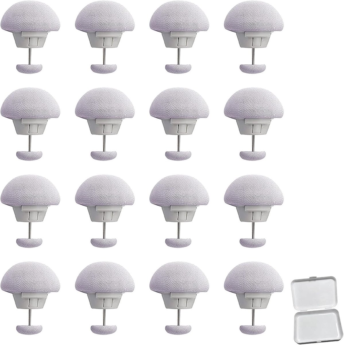 Set van 16 dekbedclips, clips voor dekbed rijgen, kunststof naaien, dekbedbevestiging, praktische dekbedklem met opbergdoos, eenvoudige en snelle installatie