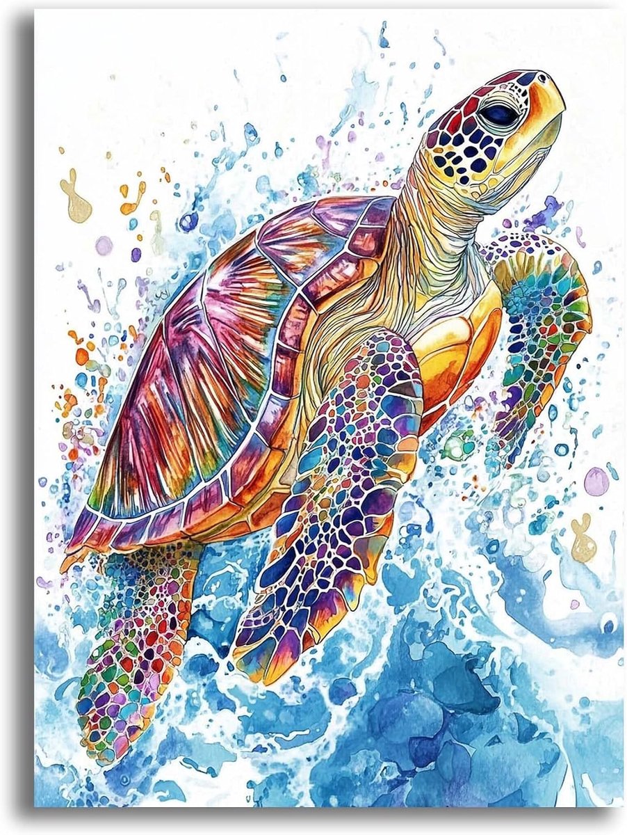 Diamond Painting Volledige Boor Schildpad, 5D DIY Schilderij Kits Dier, Strass Borduurwerk Borduurpakketten Supply Arts Craft Canvas Wall Decor Stickers Home Decor 30x40cm-1