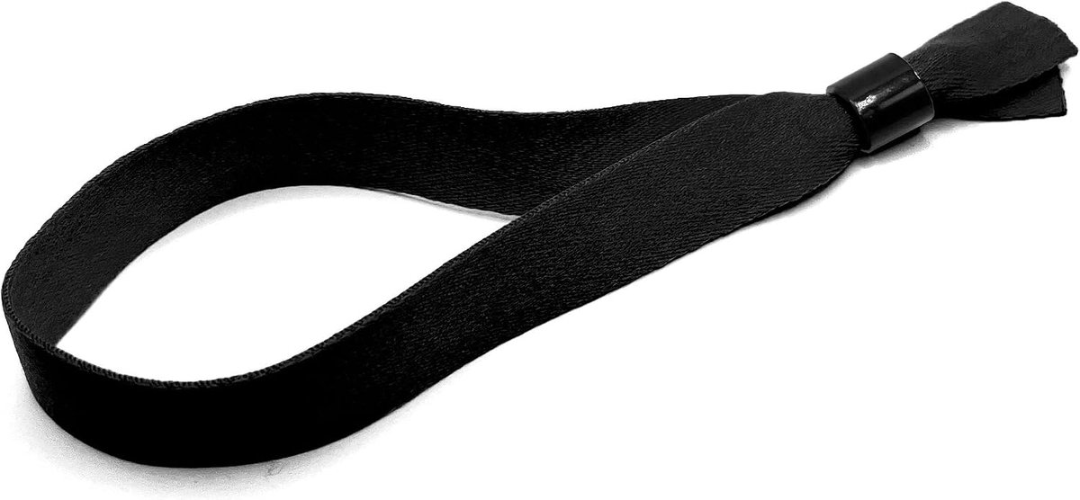 50 stuks stoffen armbanden - ID-armbanden voor evenementen (zwart)