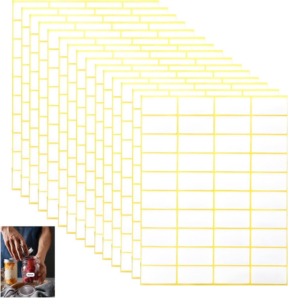 Zelfklevende etiketten - Witte stickers - Organiseren en markeren - Mat beschrijfbaar oppervlak - 600 stuks - Wit