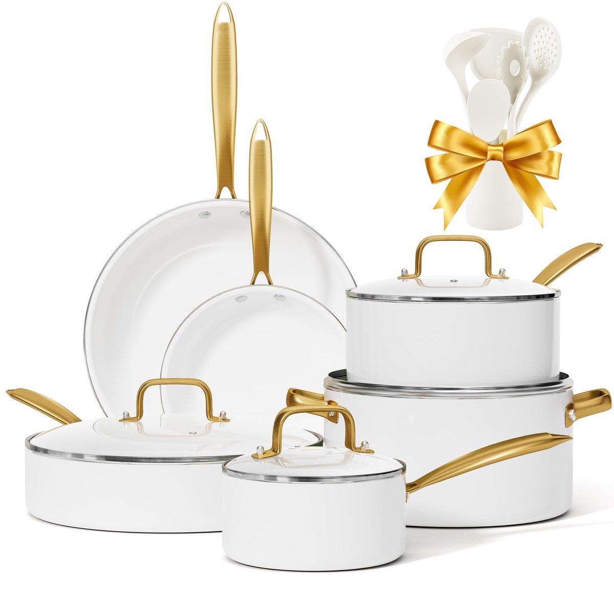Omgoods - Inductie Pannen Set met Deksel en Keukenaccessoires