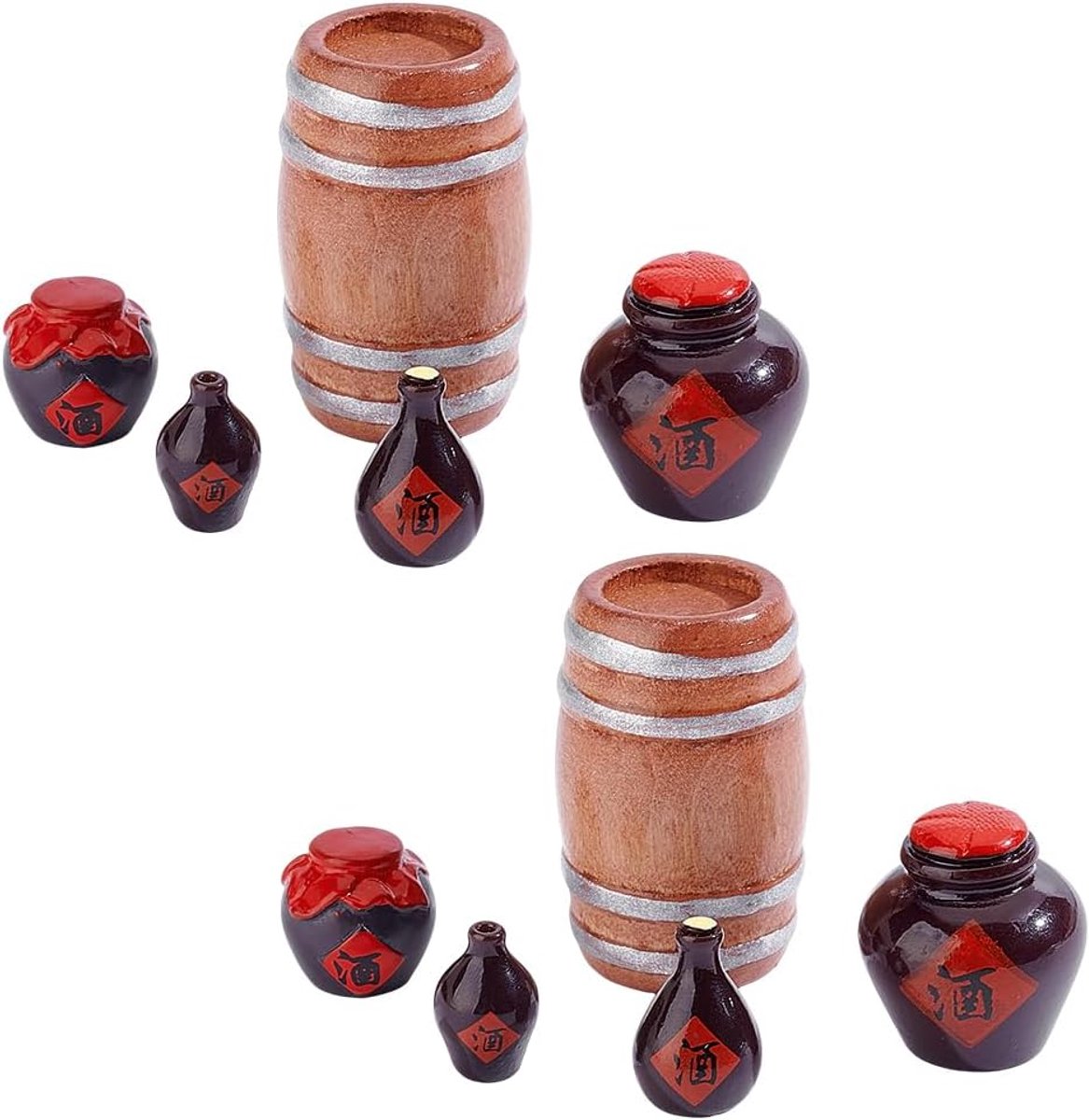 10 stuks miniatuur biervat van hout in Chinese stijl wijnkruiken model mini huis drankfiguur voor bar dranken micro landschapsdecoratie realistische scène ontwerp
