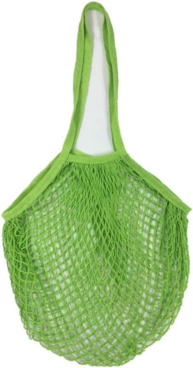 Herbruikbare Kruidenier Mesh Zakken Draagbare Netto Winkelen Mesh Katoen String Bag voor Fruit, Groenten Opslag, Groen, Klassiek