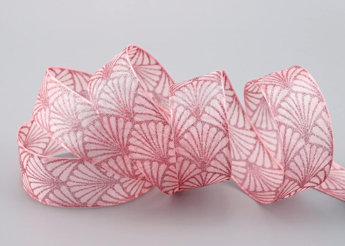 20 m x 25 mm decoratielint art Nouveau ROSA oudroze cadeaulint decoratief glans glanzend lint Kerstmis party met vormvaste randen versieren knutselen geschenkverpakking
