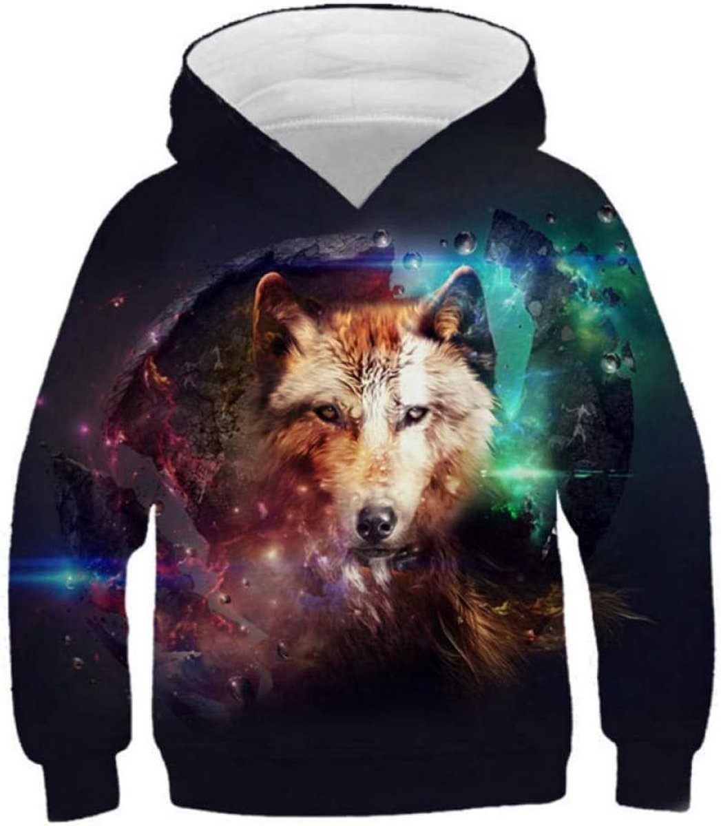 Hoodie 3D Print,3D Hoodie Voor Kinderen, Dierlijke Tijger, Wolf, Kat En Leeuw Print, Jongens En Meisjes Sweatersportkleding, Kinderkleding