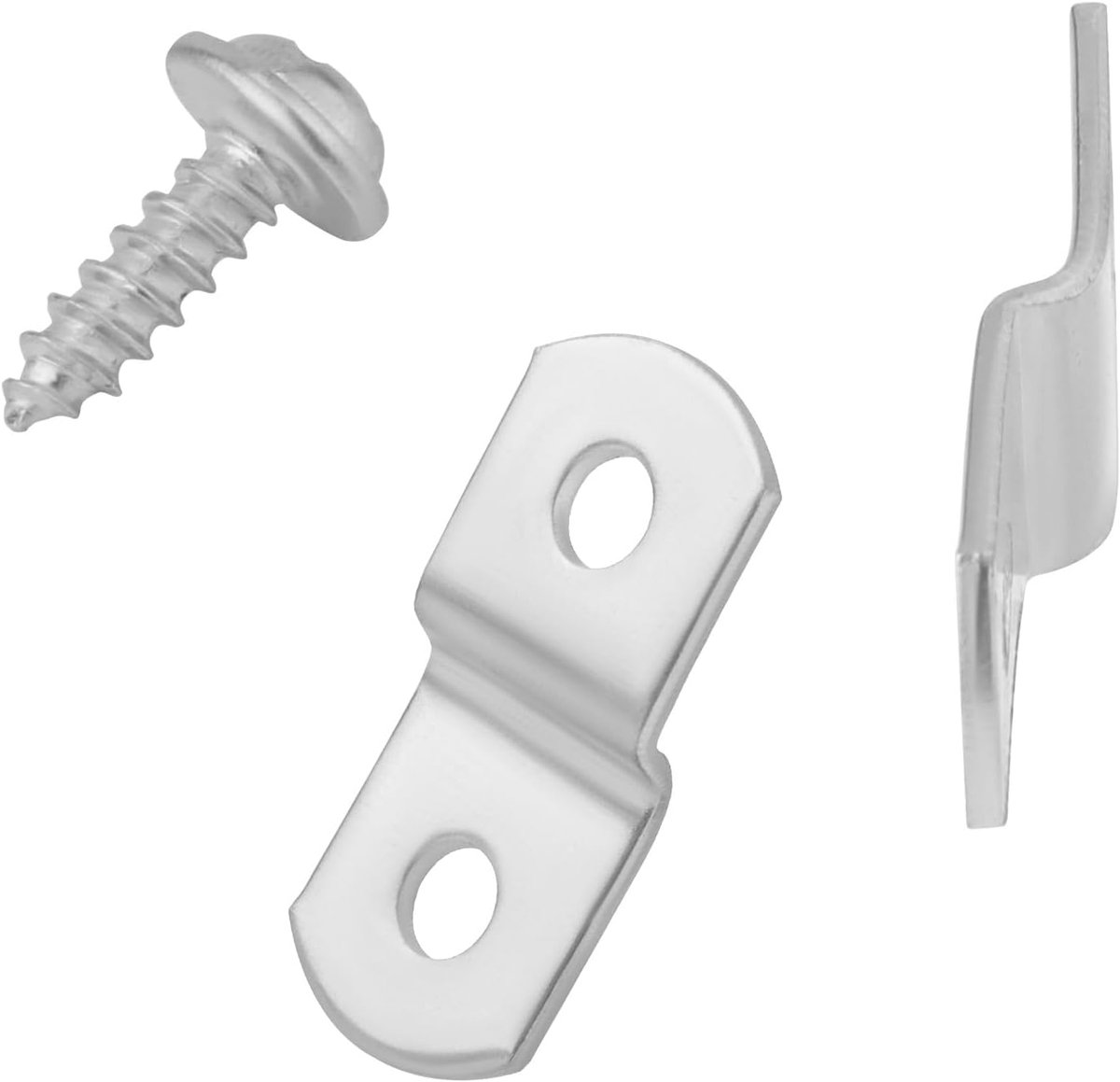 20 Stuks 3,18 mm Canvas Offset Clips Inlijstgereedschappen, Canvas Schilderij Montageclips met 40 152,4x9,53 mm Schroeven Fotolijst Bevestigingsaccessoires