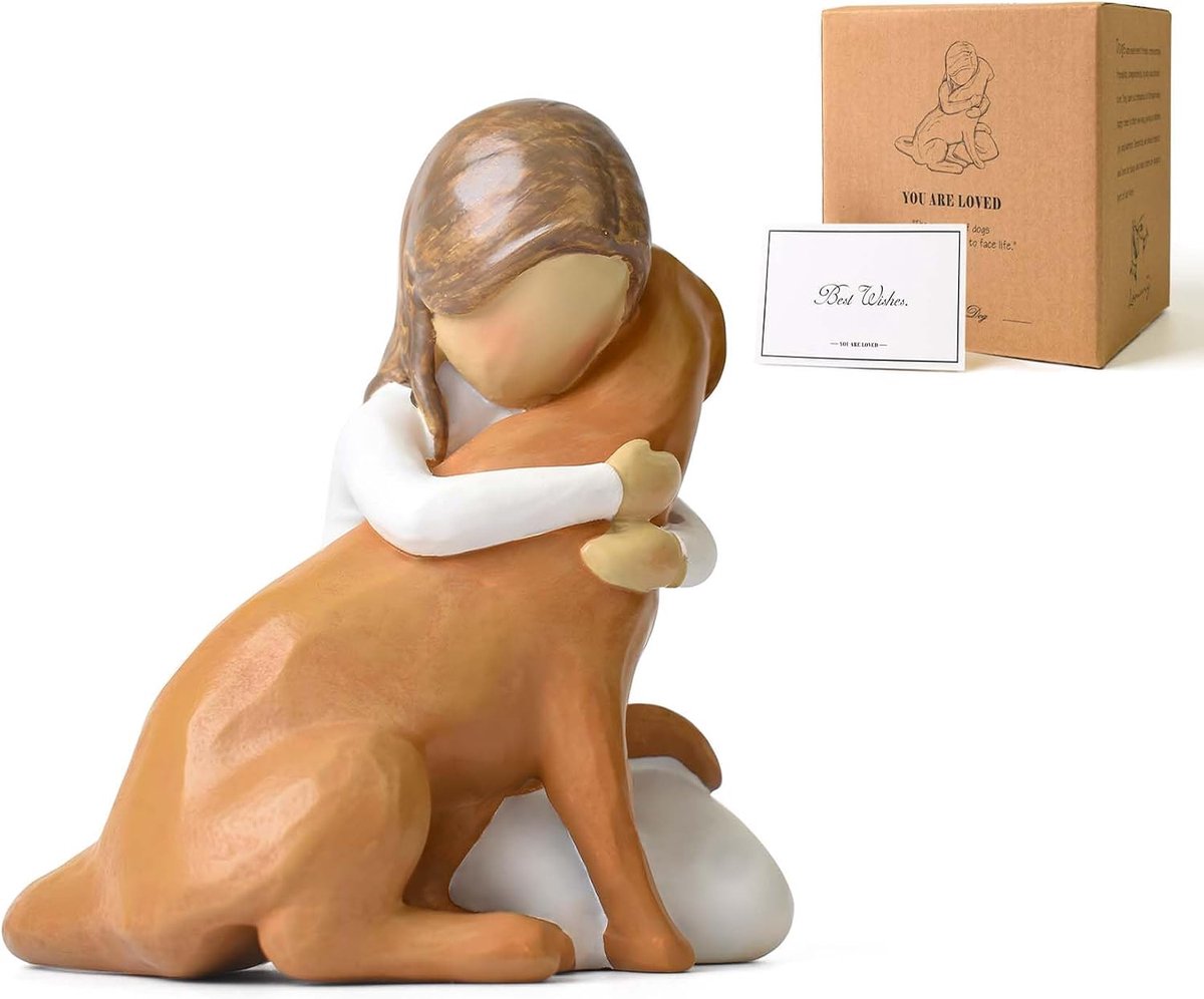 Herdenking Geschenk voor Verlies van Hond - Hand-Gebeeldhouwd Hars Sympathie Geschenk voor Overleden Huisdier