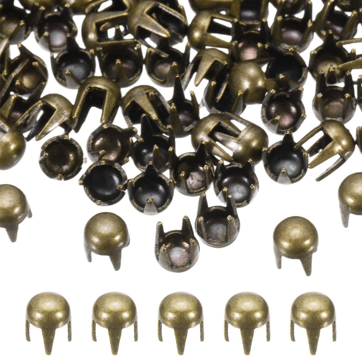 Ronde Dom Nieten Set - 180 stuks, 3mm, Bronzen Koppen voor DIY en Decoratie