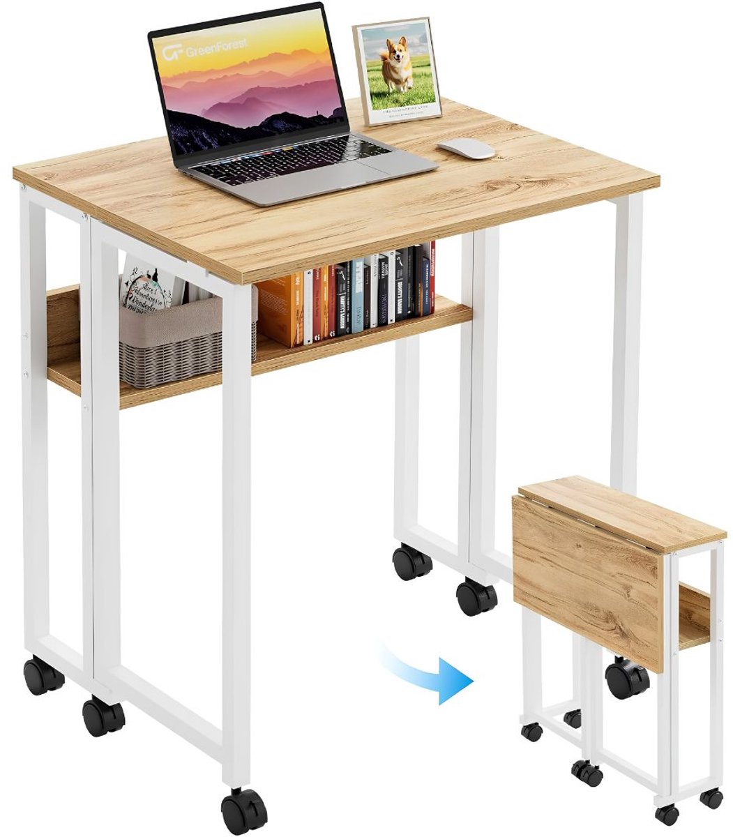 LNMsolutions® Klaptafel - Tafel - Inklapbare Tafel - Bruin - 50cm x 63cm x 75cm