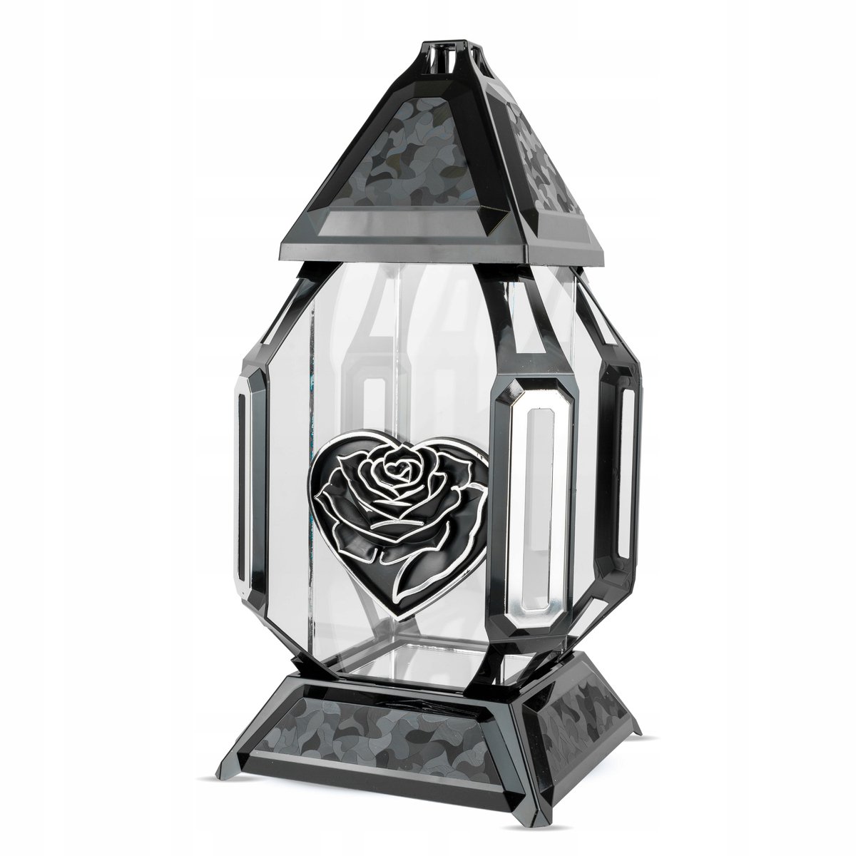 Moderne Grafkap Grafsteen 37 cm Zilver met Hart & Roos