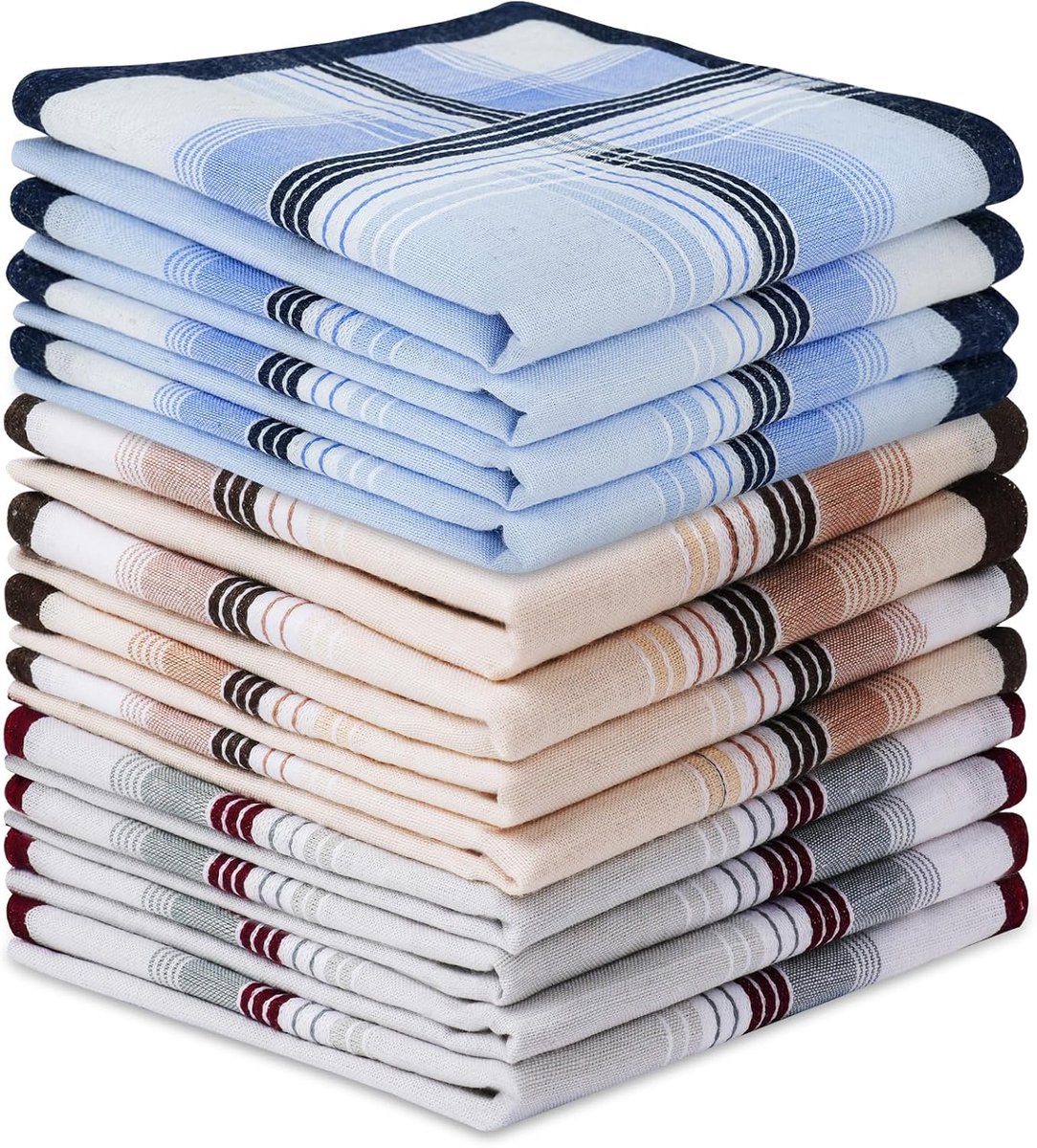 Herenzakdoeken - 12-Pack Katoenen Herenzakdoekenset - Heren Premium Zakdoeken Diverse Pochetzakdoeken Voor Mannen En Vrouwen - Klassieke Zakdoek Voor Bruidegoms - Bruiloften - Schoolbal - Feest