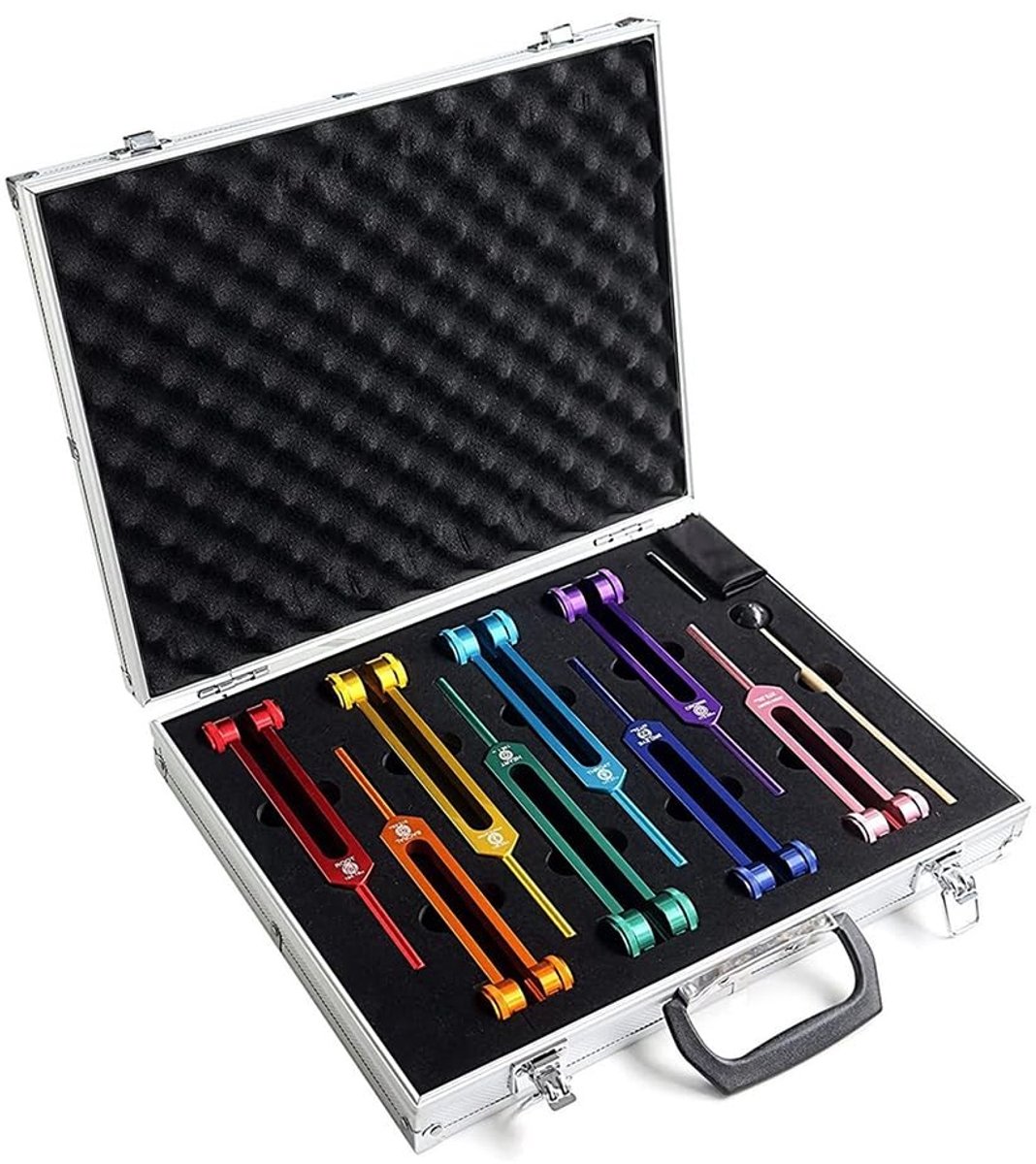 SolidKeus - Therapeutische Chakra Toets Set met Siliconen Hamer