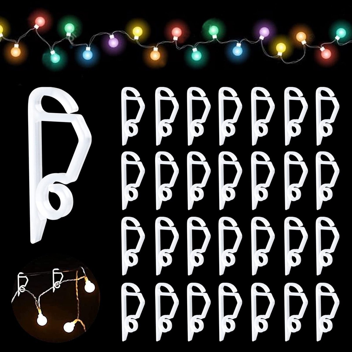 SolidKeus - Set van 100 Gutter Hooks voor Kerstverlichting