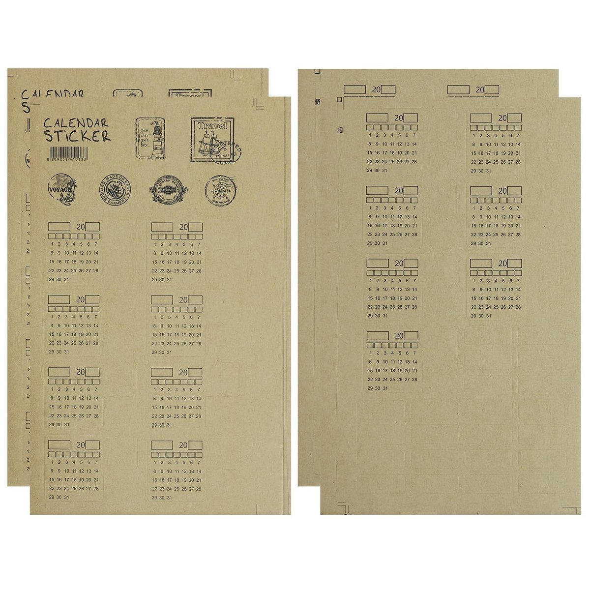 SolidKeus - Set van 2 Kalenderstickers van Kraftpapier