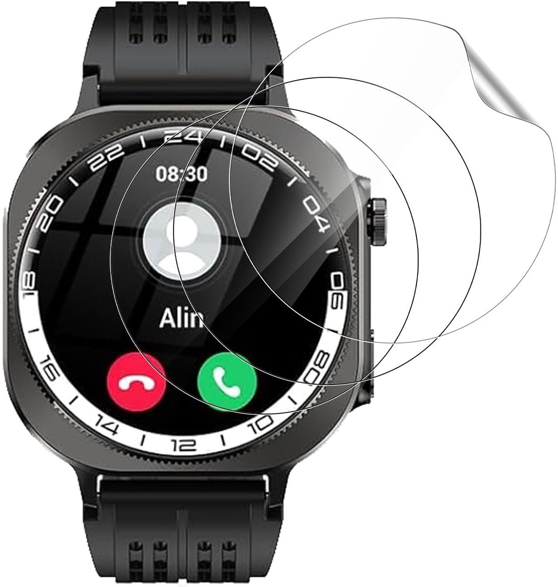 SolidKeus - 3x Screen Protector voor Smartwatch 1.43 Inch Flexibel