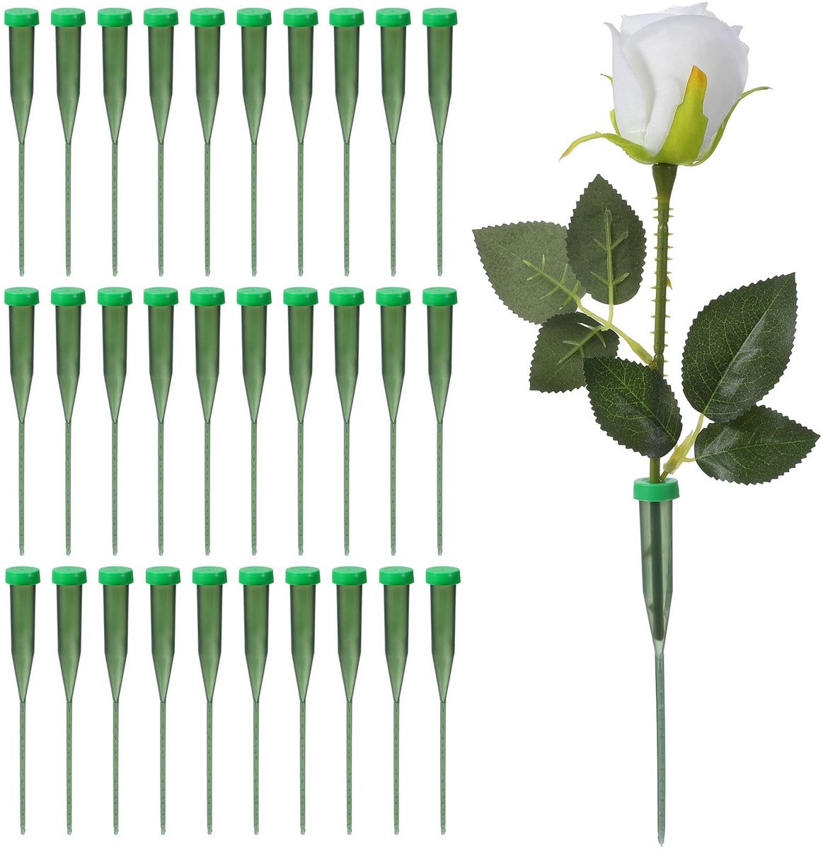 SolidKeus - 30 Plastic Bloemen Waterbuizen met Deksel