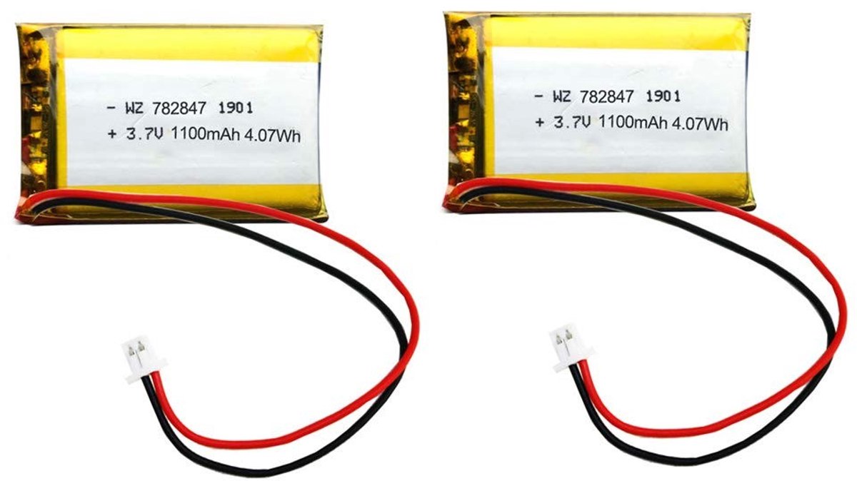 SolidKeus - 2 Stuks Lithium-Ion Batterij 1100mAh 3.7V voor Ontwikkelingsprojecten