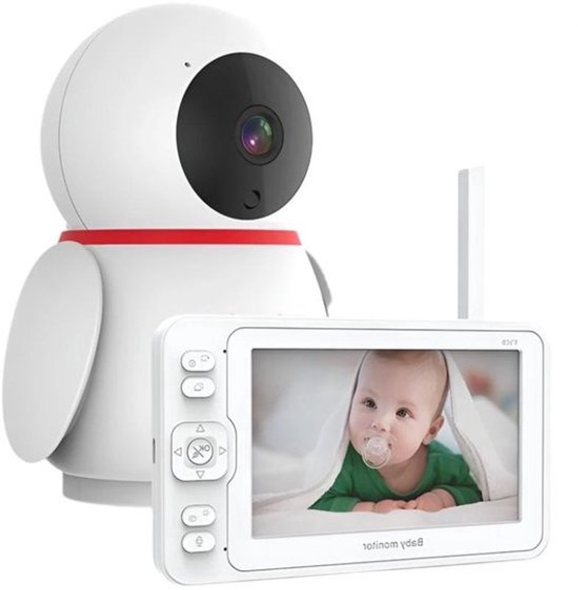 Babyfoon - Met Camera - Baby Monitor - Binnencamera - CMOS - 2MP - 4800mAh - Nachtzicht - PTZ-Camera - 1080P - Wit