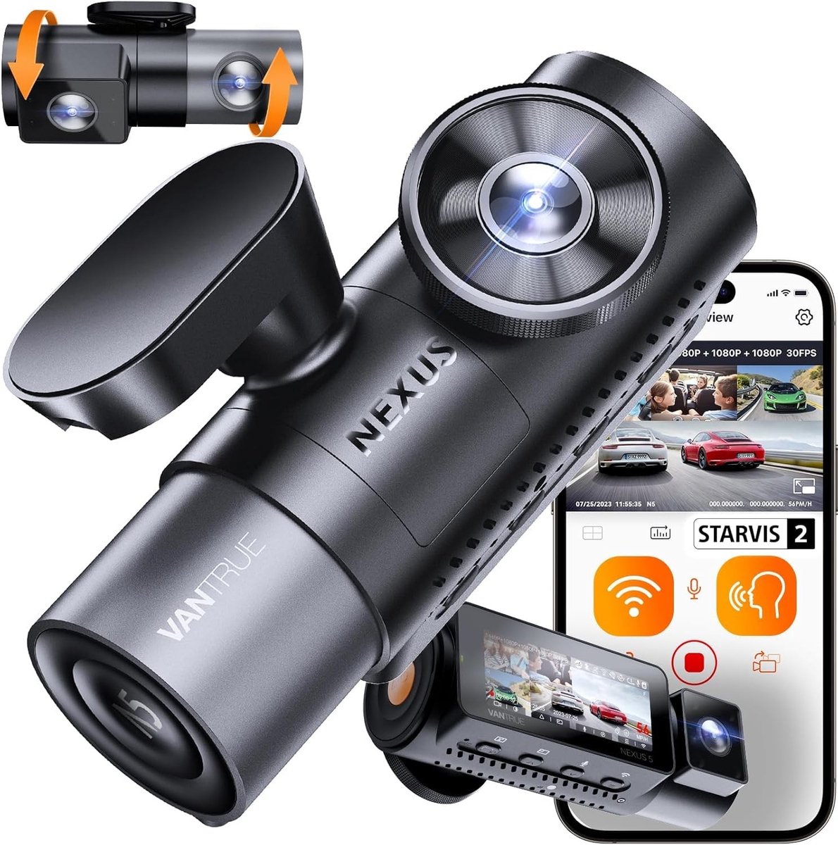 SolidKeus - 4-Kanaals Dashcam met 360° Opname en Nachtzicht