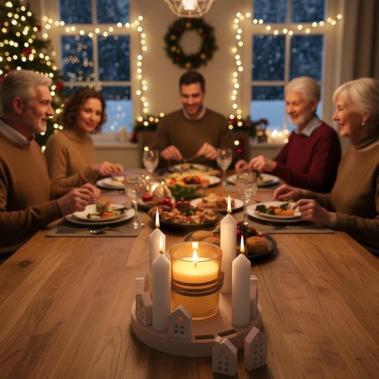 3 stuks siliconen gietvormen kaarsenhouder huisset - 3D siliconen vorm huizen met hartpatroon, gietvormen Kerstmis voor kaarsen, gips en zeep, doe-het-zelf decoratie en cadeau-idee — afbeelding 3