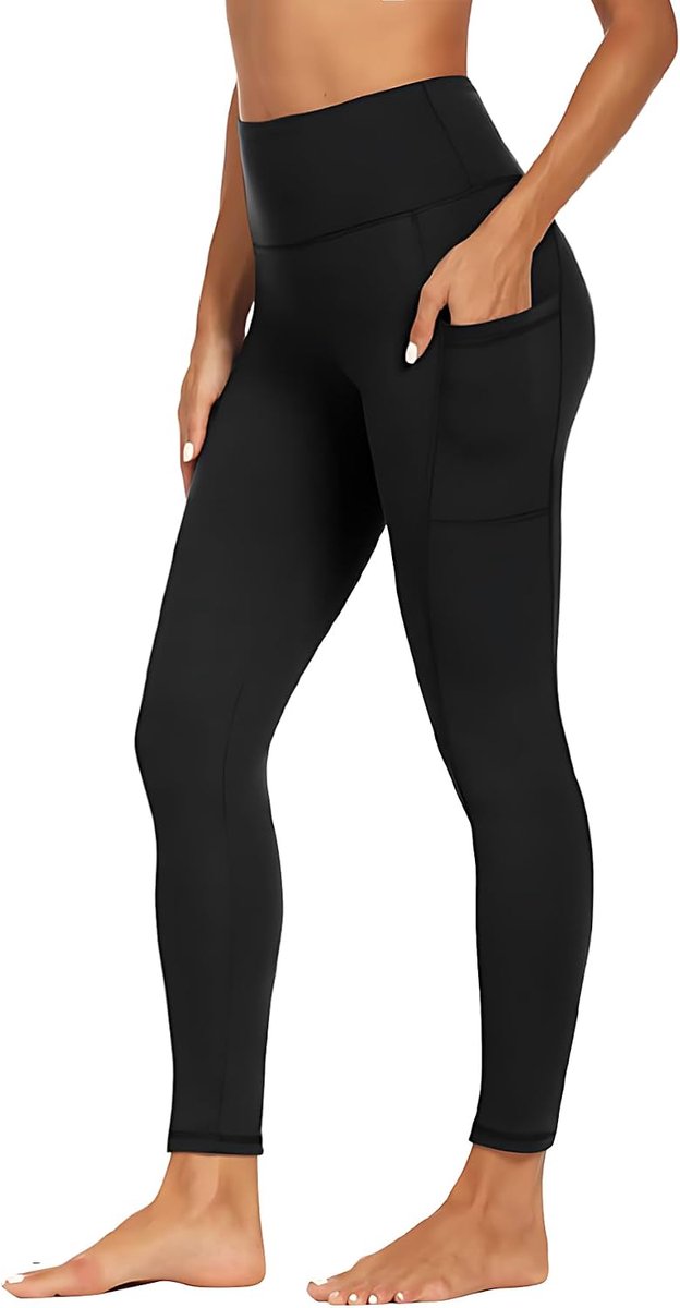 Dames Sportlegging met Hoge Taille, Comfortabele Legging met Zakken voor Fitness, Yoga en Training
