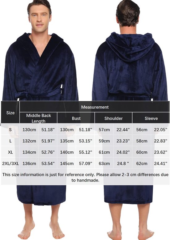 Heren ochtendjas, warme gewaden Flanel zachte badjas Fluffy Housecoat voor de winter — afbeelding 2
