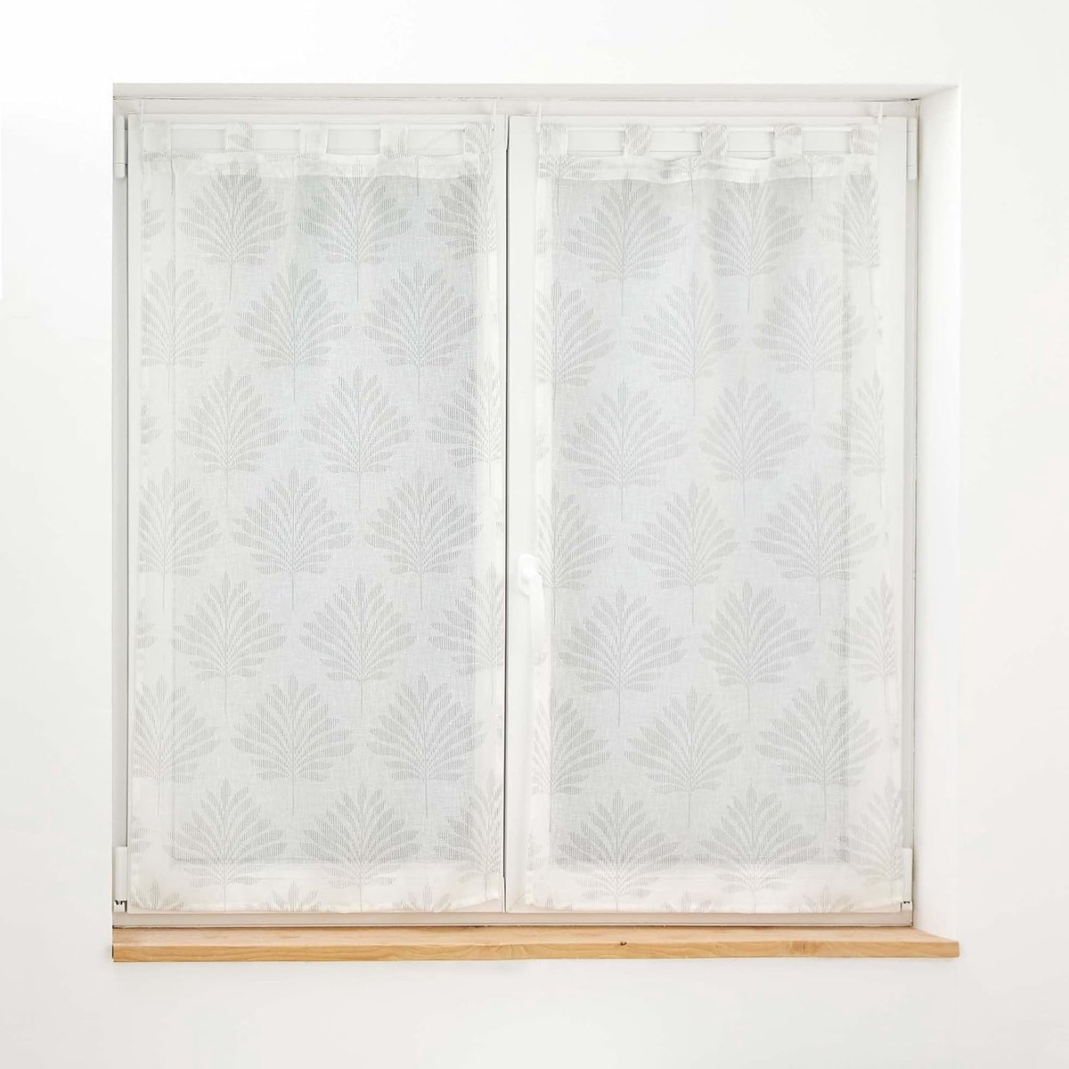 Douceur d'intérieur, 1 paar rechte lussen (2 x 60 x 90 cm) Levita wit, geweven sluier