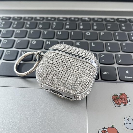 AirPods4 Diamond Case Strass Bling Glitter Crystal Glanzend Sparkle Leuke voor AirPods4 Cover voor Meisjes Vrouwen Luxe Huid (Zilver) — afbeelding 2