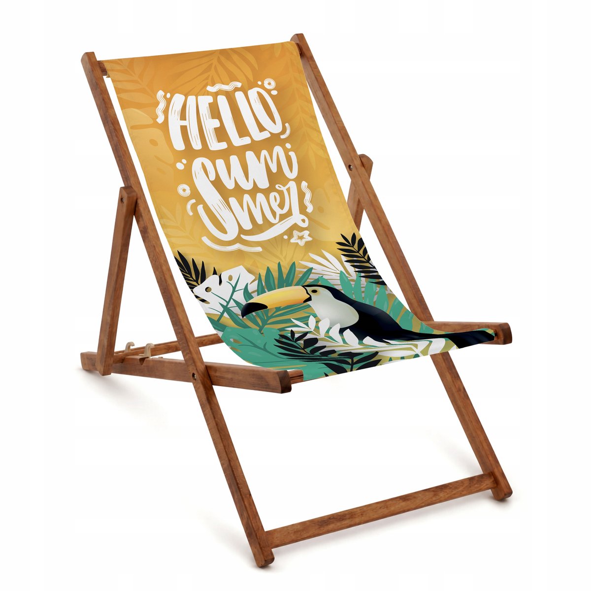 Luxe Houten Loungestoel 'Hello Summer' - Opvouwbaar & Verstelbaar