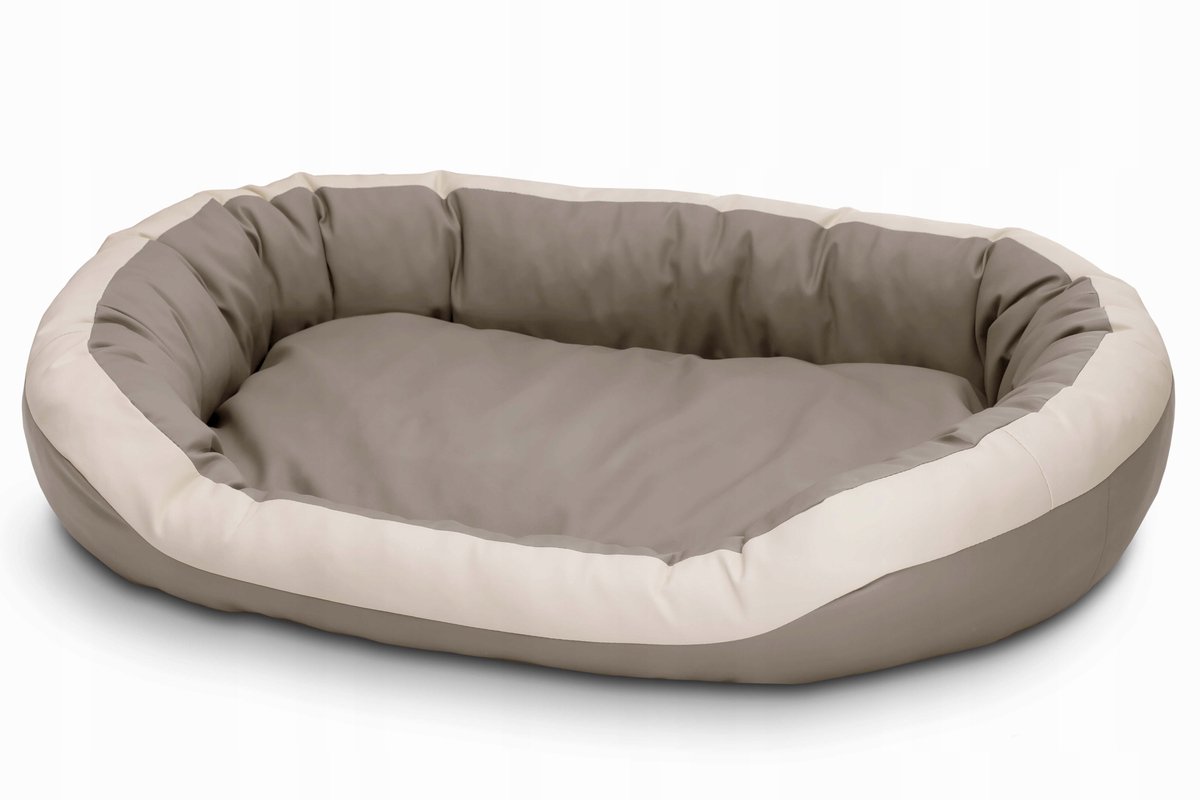 Luxe Hondenkussen M 90x70cm - Zacht Eco-leer, Beige/Ecru