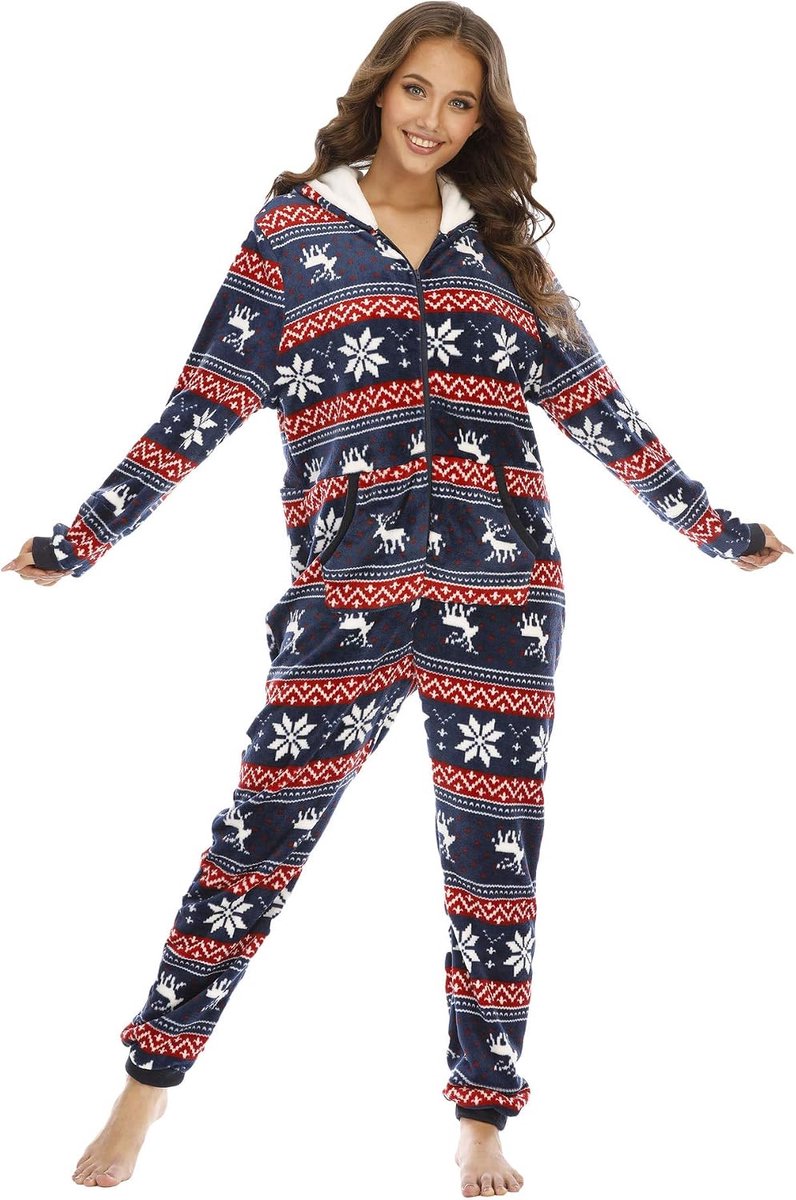 Alles in een stuk fleece pyjama, overall-pyjama, onesie pyjama‘s, nachtkleding plus size voor in de winter