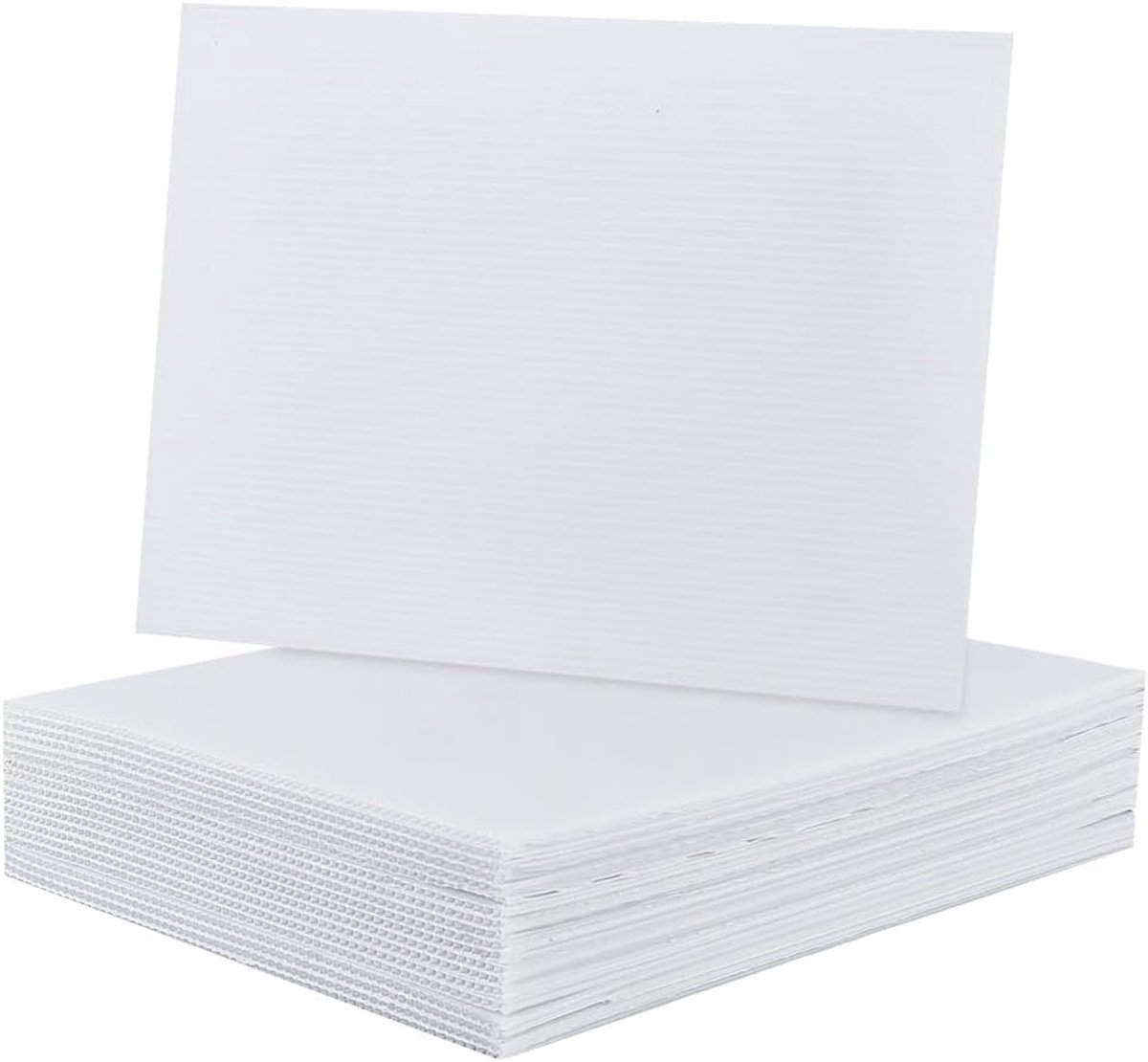 20 stuks kunststof vellen, gegolfd, 28 x 21,5 cm, rechthoekige panelen, geribbeld, kunststof vellen, 3 mm dik, voor reclameborden, knutselmodel, wit