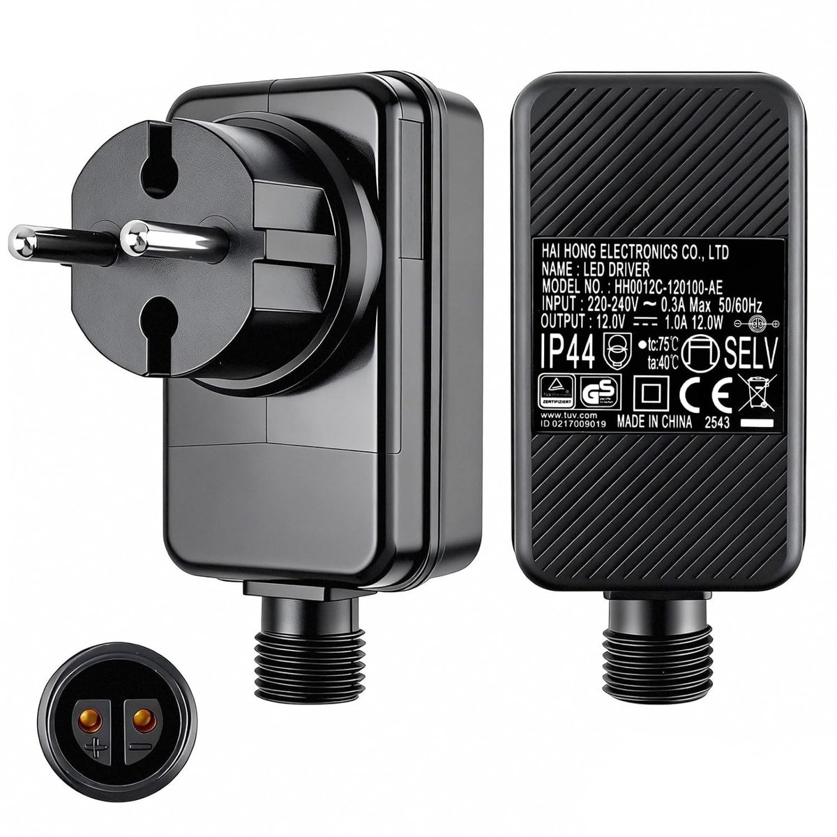Tuinverlichting buiten lichtsnoern - 12 V - 1 A - Waterdichte Laagspanningsadapter met EU-stekker - Voor Decoratieve LED-verlichting binnen en buiten