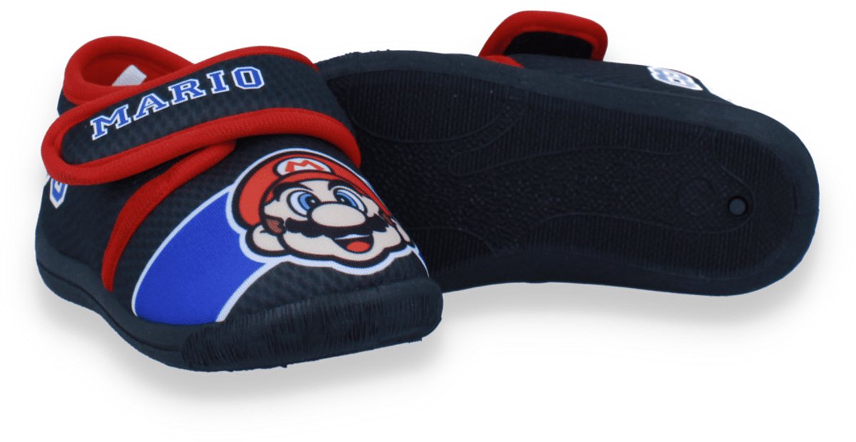 Mario Bross Jongens Pantoffel Zwart/rood | Maat: 29