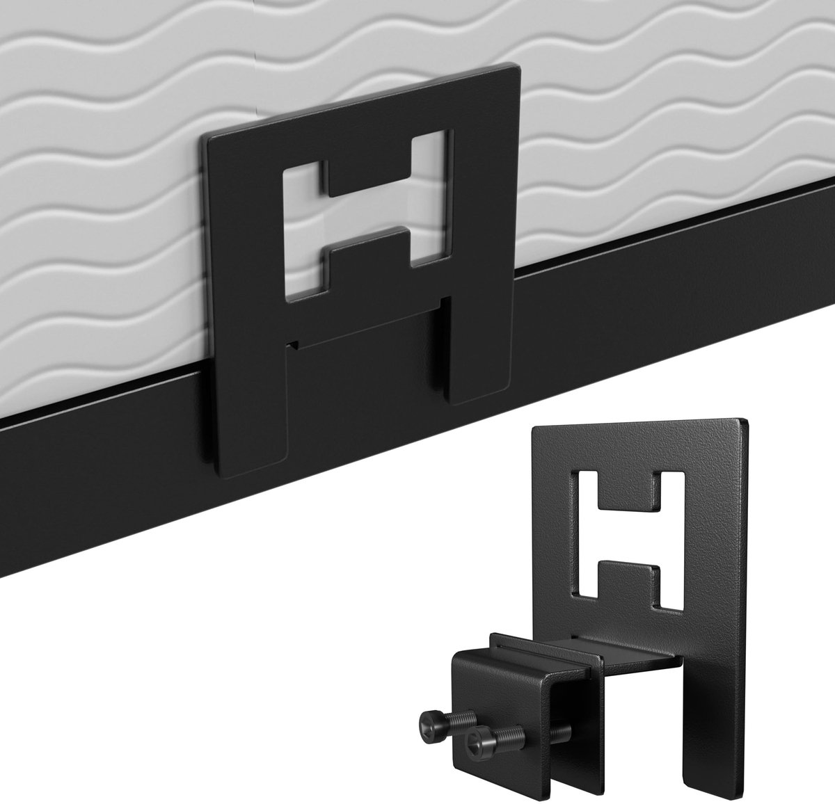 SolidKeus - Set van 6 Antislip Matrasgaskets, Zwart Metaal