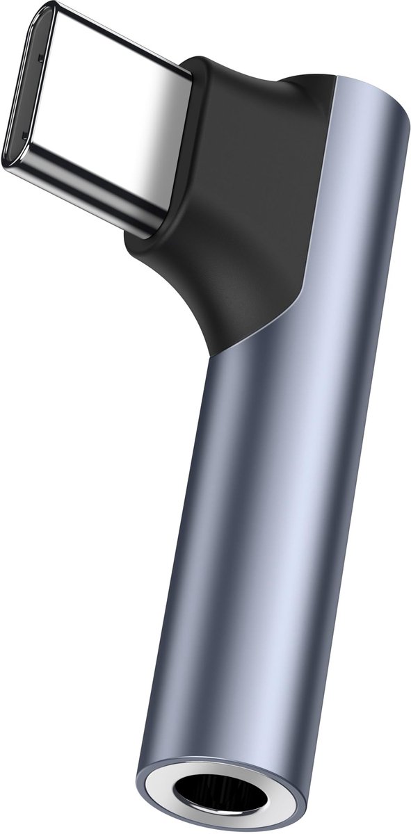 SolidKeus - USB C naar 3,5 mm Jack Adapter, 90 Graden Hoek