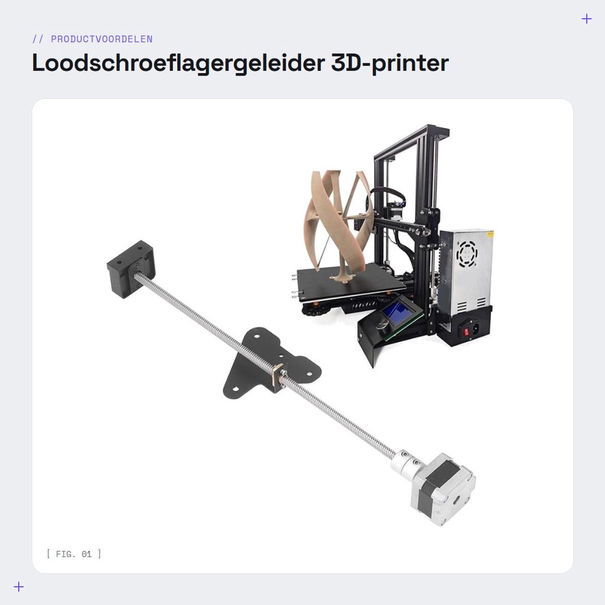 Dailygoods- Loodschroeflagergeleider - 3D-printer Z-upgradekit - Ender 3 - Dubbele Z-askit - 3D-printeronderdelen - Accessoires - 3D-printer Onderdelen