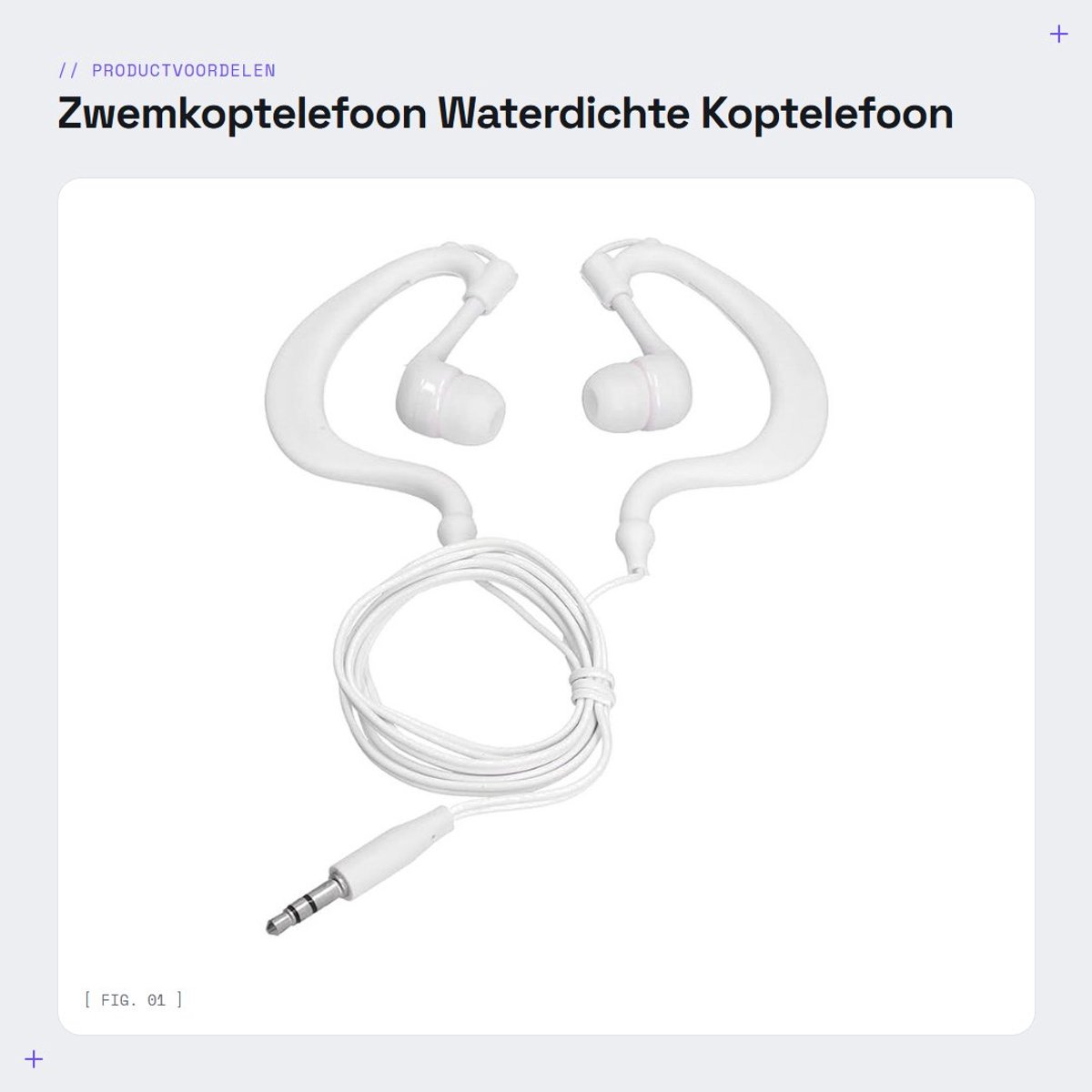 Dailygoods - Dailygoody - Zwemkoptelefoon - Waterdichte Koptelefoon - Ideaal voor Sporters - Wit - 3,5 Mm Bedraad - Waterdicht en Stofdicht - Geschikt voor Zwemmen.