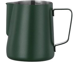 Melkschuimkan Koffie - Opschuimkan Melk - Latte Art Creëren - Roestvrij Staal - 350 ml - Donkergroen
