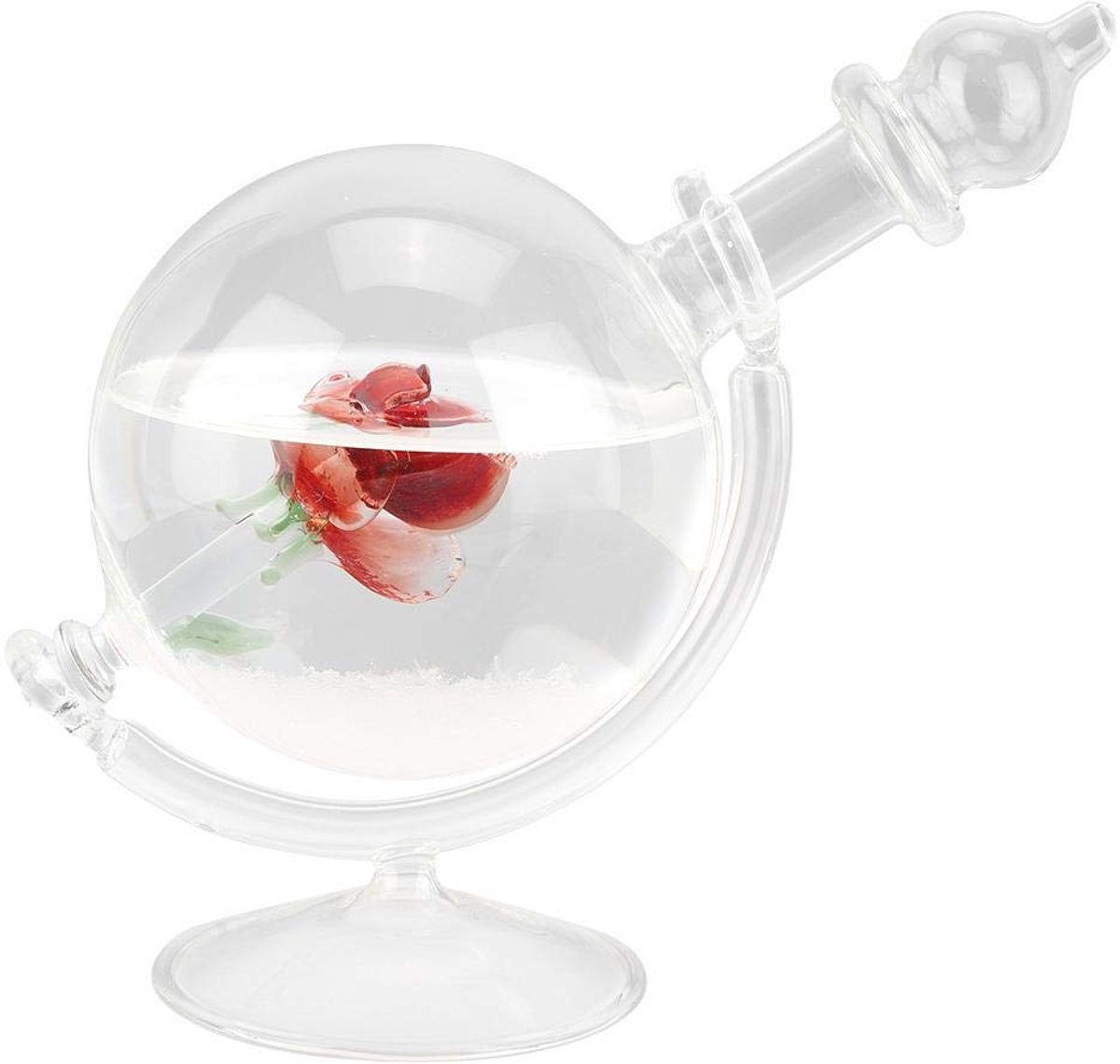 Glazen Weerstation - Kristallen Fles - Weersvoorspelling Thuis - Uniek Decoratie Object - 3 x 2 x 1 cm - Transparant