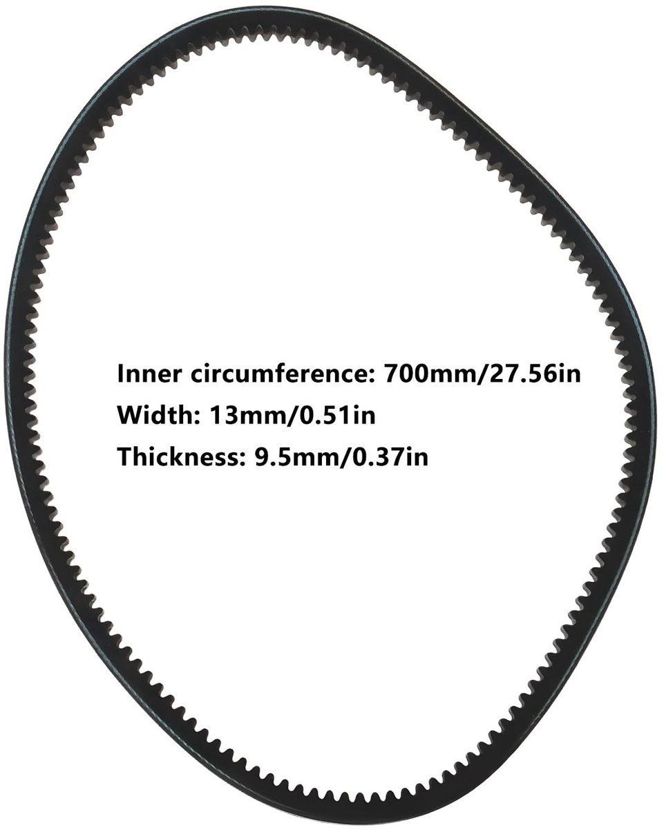 Dailygoods- Grasmaaier V-riem 48175 - Tanden - Rubber - 700x13x9.5mm - Duurzaam - Betrouwbare krachtoverbrenging