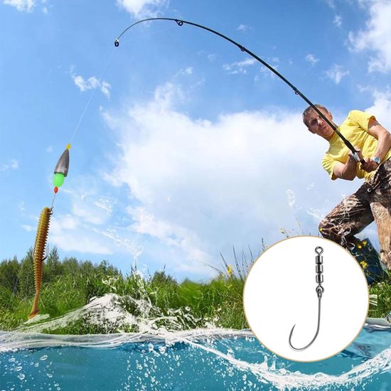 Dailygoods - 18 stuks Rotate Fishing Rig Hooks voor zeevissen en zoetwatervissen (3 maten) van Dailygoods — afbeelding 3
