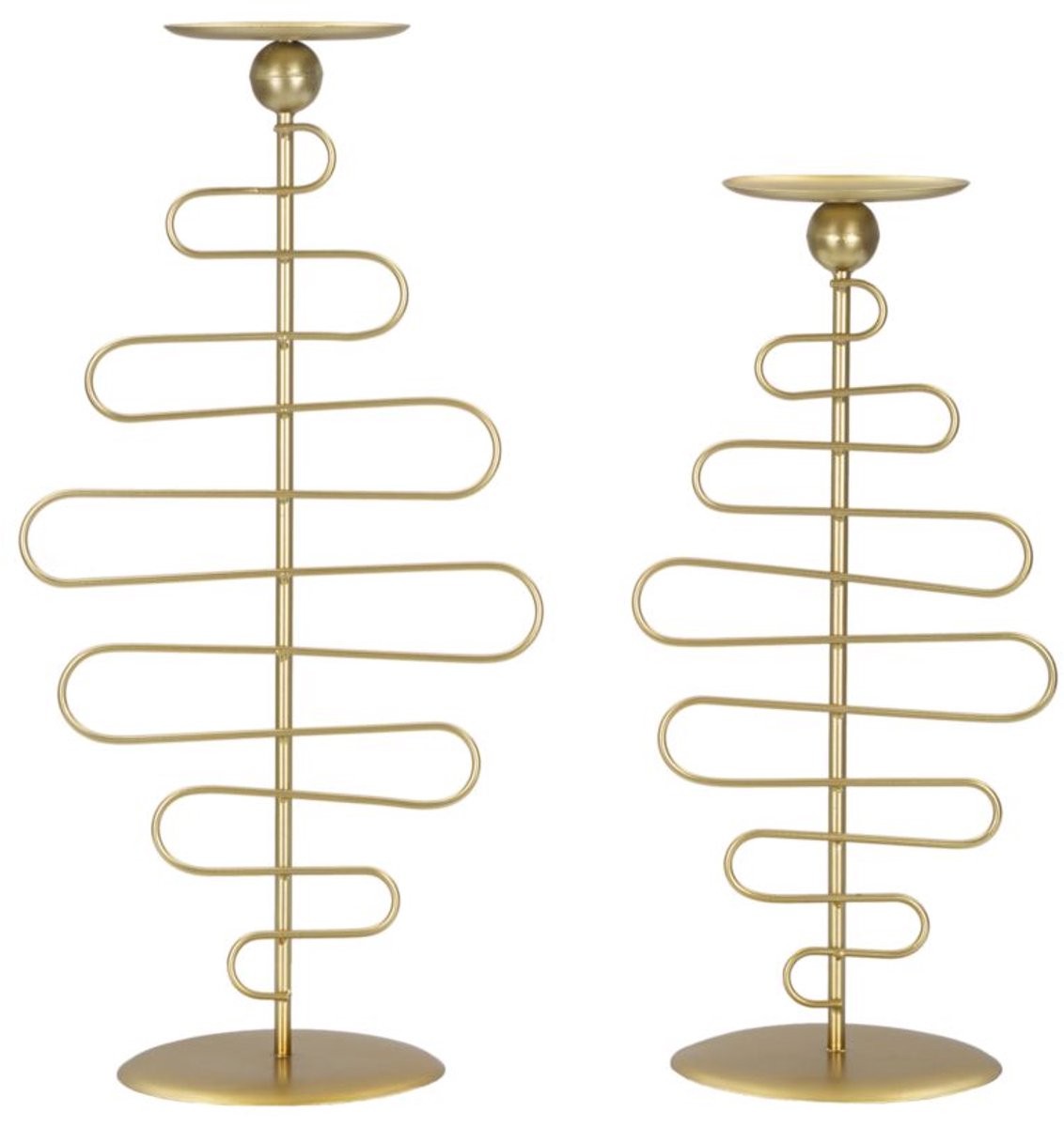 Mauro Ferretti Kandelaar Alid Candle Holder Set 2 Pcs 20×16×43 cm Goud