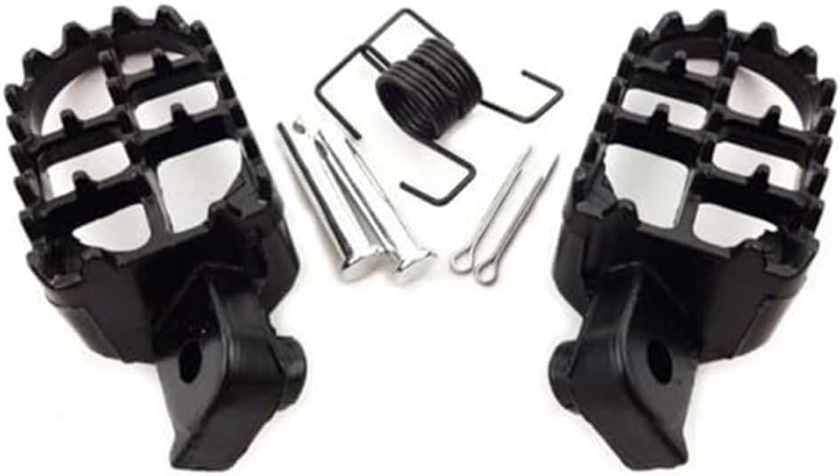 Voetsteunen Motor - Pedalen Crossmotor - Verbeterde Grip - Antislip Patroon - 1 Paar - Zwart