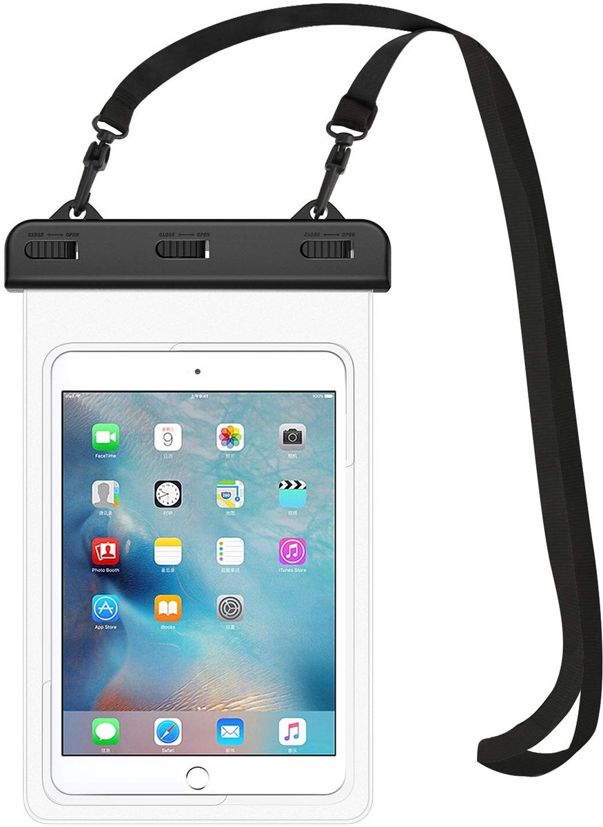 Dailygoods- Tablethoes Waterdicht IPX8 - Compatibel met iPad Mini 6/5/4/3/2 - Galaxy Tab A 8.0/8.4 - Tot 8,3 inch - Stofdicht - Bescherming tot 30 meter - Tabletcase