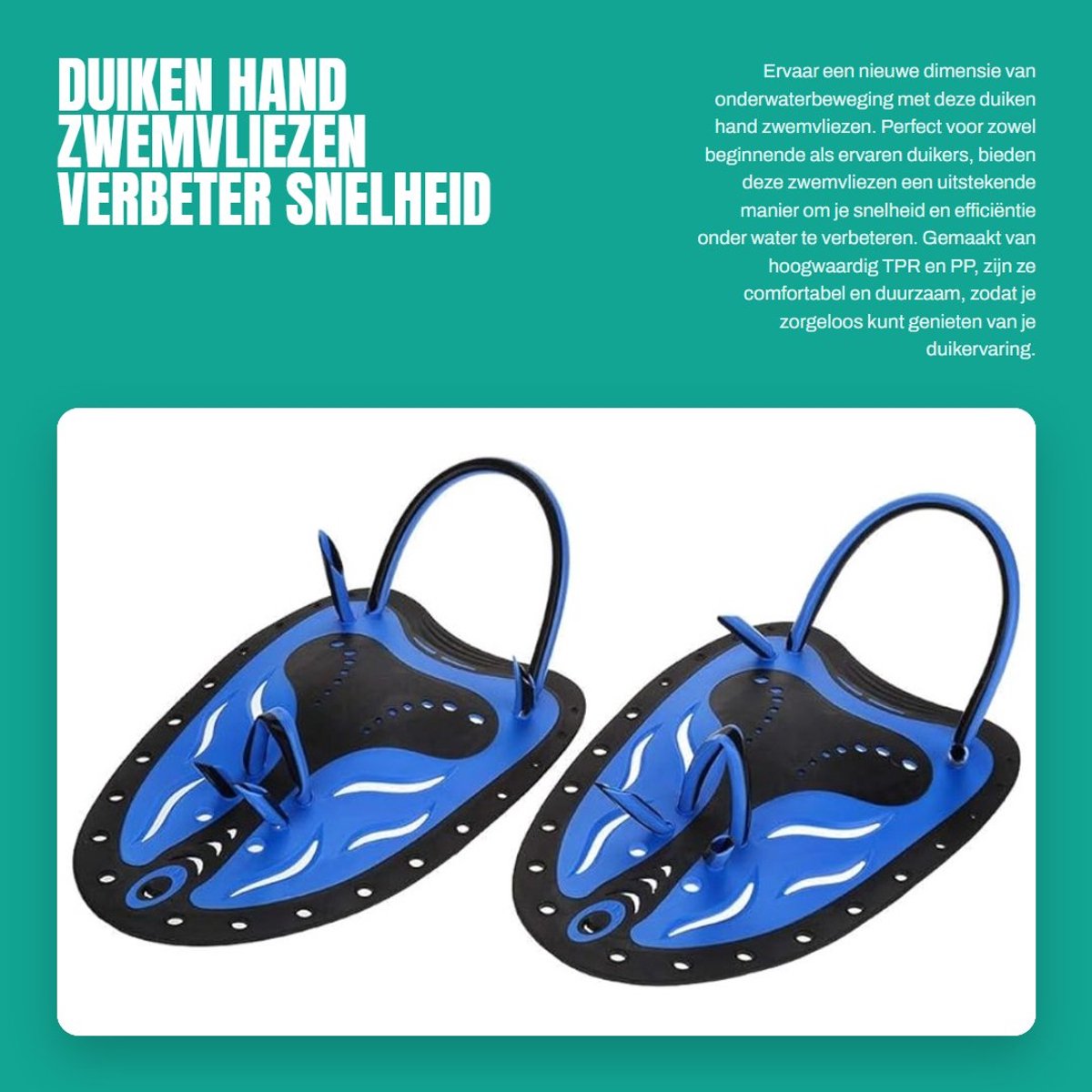 Dailygoods- Handpaddle Verstelbaar - Duikhandvin - Duurzaam - TPR/PP - Hydrodynamisch Ontwerp - Verbeterde Zwemsnelheid - Zwemvinnen