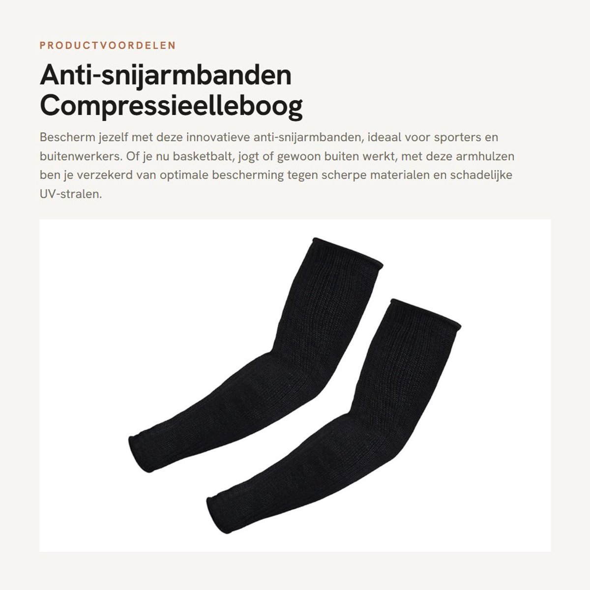 Dailygoods- Elleboogbeschermer Snijbestendig - Armhulzen - UV-bescherming - Wasbaar - Ademend - Hoogwaardig Polyester